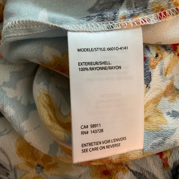 TRIBAL JEANS FLORAL BLOUSE.  SIZE M, LIKE NEW! - Picture 10 of 11